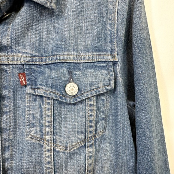 Levis Size Large Denim Jacket Blue Jean Classic Trucker Womens Ranch Country 481 - Picture 6 of 11